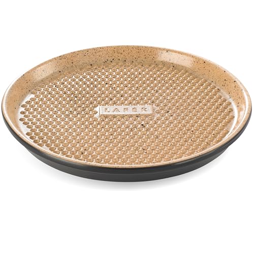 Römertopf BBQ Plancha Grillplatte mit Grillnoppen Ø 31,5 cm Feuerplatte aus naturton Ton, Schwarz von Romertopf