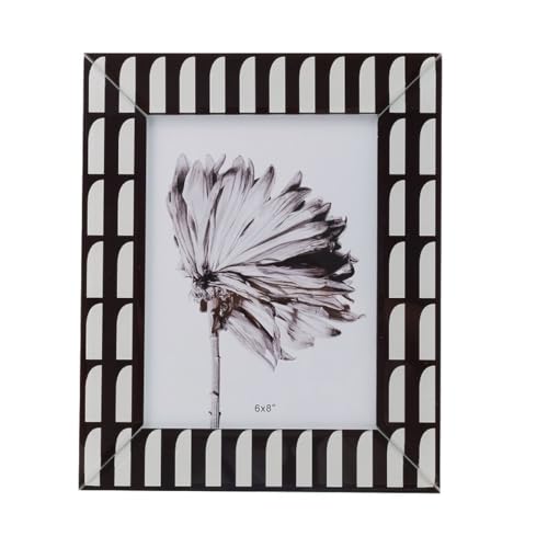 Romimex Bilderrahmen weiß schwarz Glas 15 x 20 x 1 cm Romimex Bilderrahmen weiß schwarz Glas 15 x 20 x 1 cm von Romimex