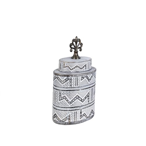 Romimex Vorratsdose, Weiß, Gold, Metall, Keramik, 16 x 25 x 11 cm mit Deckel Romimex Vorratsdose, Weiß, Gold, Metall, Keramik, 16 x 25 x 11 cm mit Deckel von Romimex