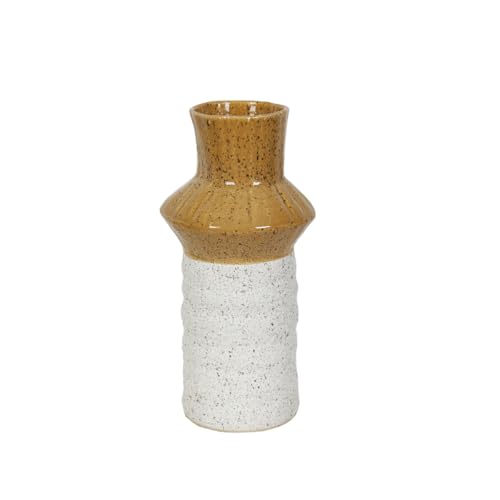 Romimex Vase, Gelb, Weiß, Keramik, 19 x 41 x 19 cm von Romimex