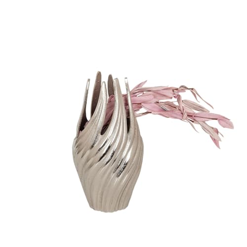 Romimex Vase, silberfarben, Aluminium, Spirale, 15 x 28 x 15 cm von Romimex