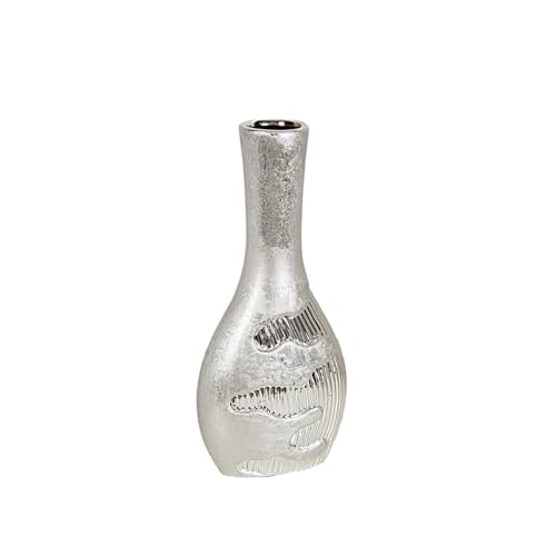 Romimex Vase, silberfarben, Keramik, 15 x 33 x 8 cm Romimex Vase, silberfarben, Keramik, 15 x 33 x 8 cm von Romimex