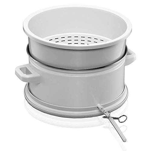 ROMMELSBACHER Entsafter-Aufsatz EA 1803 - passend für alle Rommelsbacher Einkochautomaten, hochwertige 2-Schicht-Emaillierung, Fruchtkorb mit 15 Liter Inhalt, Abfüllschlauch und Klemme von Rommelsbacher