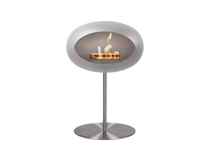 Le Feu Steel Bioethanol Kamin, stehend silber 85cm, von Romodo