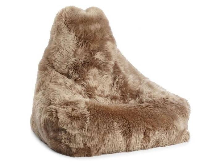 Natures Collection Sitzsack Chair Echtfell Taupe von Romodo