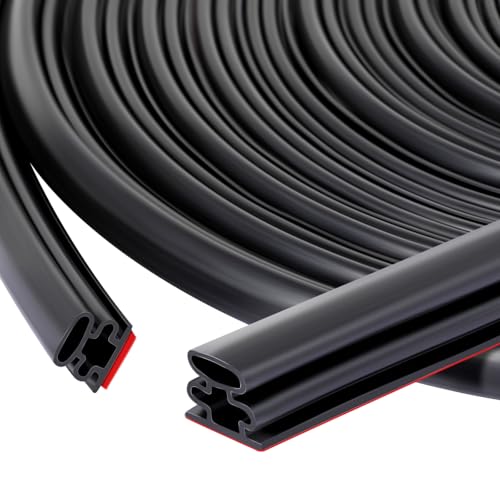 Romon Dichtungsband Selbstklebend, 10mmx10mm Dichtungsband für Türen Fenster Dichtband Selbstklebendes Gummidichtung Türdichtung für Anti-Kollision/Schalldichter/Wasserdichter/Staubdicht, 10M-Schwarz von Romon
