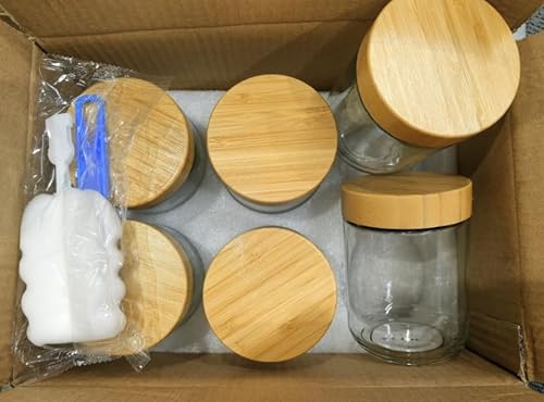 Romon Einmachgläser mit Schraubdeckel, 6 Stück 480ml Meal Prep Overnight Oats Gläser mit Deckel Wiederverwendbare Joghurtgläser Meal Prep Boxen Schraubverschluss Luftdichte Marmelade Vorratsgläser von Romon
