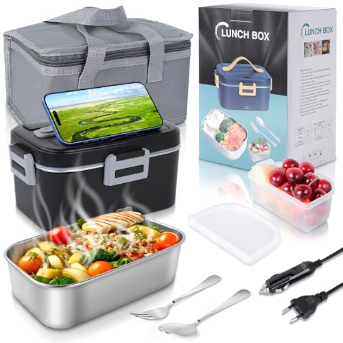 Romon Elektrische Lunchbox,1.8L Lunchbox Thermo,3 in 1 12V/24V/220V Heatsbox Schnell 75W Essensbox Warmes Mittagessen,Tragbare Edelstahl Wärmeboxen Lunch Boxen für Essen Lkw Auto Büro Arbeit,Schwarz Romon Elektrische Lunchbox,1.8L Lunchbox Thermo,3 in 1 12V/24V/220V Heatsbox Schnell 75W Essensbox Warmes Mittagessen,Tragbare Edelstahl Wärmeboxen Lunch Boxen für Essen Lkw Auto Büro Arbeit,Schwarz von Romon