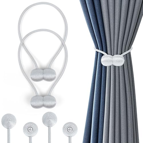 Romon Magnetische Vorhang Raffhalter, 2 Stück Vorhanghalter Seil,Duschvorhang Rückhalter, Starke langlebige Magnet Holdbacks Schnallenseil für Zuhause, Büro, Fenster dekorativ, hübsch und modisch Romon Magnetische Vorhang Raffhalter, 2 Stück Vorhanghalter Seil,Duschvorhang Rückhalter, Starke langlebige Magnet Holdbacks Schnallenseil für Zuhause, Büro, Fenster dekorativ, hübsch und modisch von Romon