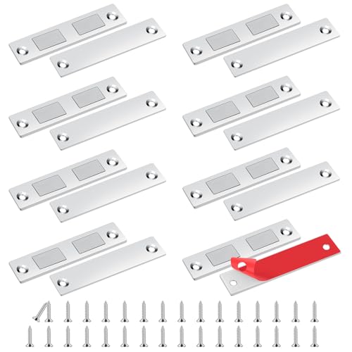 Romon Magnetschnäpper Magnete für Schranktüren, 8 Stück Ultra Dünn Türmagnete Schrankmagnete Stark Türschließer Doppelt Magnete Schubladen Kleiderschrank Magnetverschlus für Möbel Schranktür Schließen von Romon