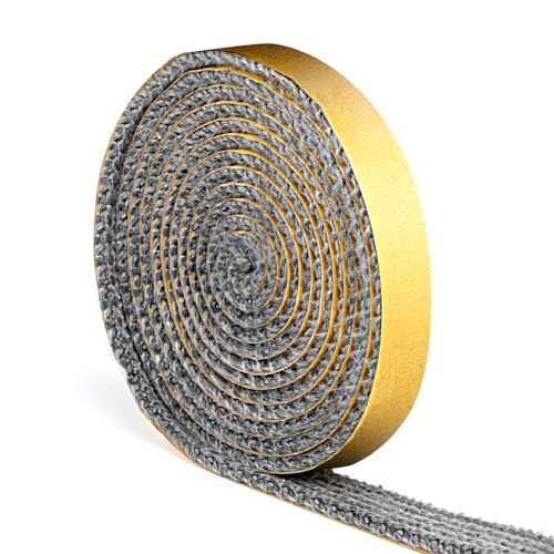 Romon Ofenrohr Dichtung, Kamin Dichtband, Hitzebeständiger Ofendichtschnur, Selbstklebend Dichtung für Ofen, Schornsteintür, Schornsteinverlängerung, Raucher(3mm*10mm*2m) von Romon