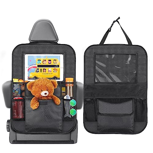 Romon Rückenlehnenschutz Auto Kinder,600D Oxford Stoff Wasserdicht und Pflegeleicht Autositz Rücksitz Organizer mit 12 Zoll Tablet-Tasche,Autositzschoner Rückenlehne für Kinder von Romon