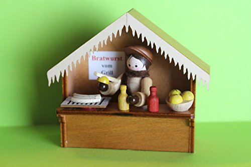 Romy Thiel Figur Marktstand Bratwurst Höhe 8,0cm Neuware Original aus dem Erzgebirge von Romy Thiel