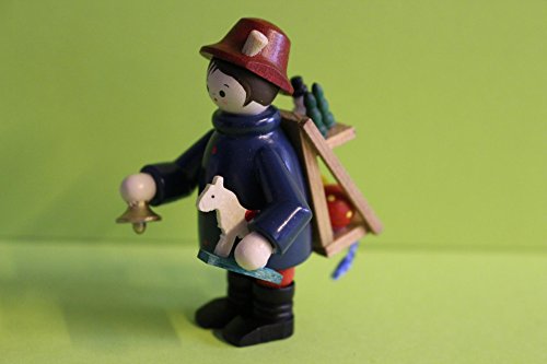 Romy Thiel Figur Spielzeughändler bunt Höhe 6,0cm natur Neuware Original aus dem Erzgebirge von Romy Thiel