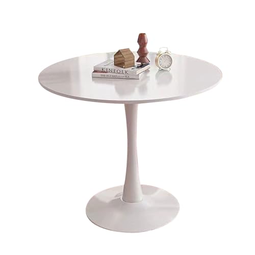 Romyqpipy Runde Esstischplatte 31,5 Zoll – Moderne KüChentabelle mit Stahluntergestell, Kleine Couchtisch für KüChe, Wohnzimmer, Arbeitszimmer, Balkon, Weiß von Romyqpipy