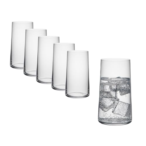 Rona2serve 6 Gläser Set Longdrinkgläser Serie Mode, Longdrinkglas mit moderner und markanter Form,430 ml,spülmaschinenfest, Premiumqualität von Rona2serve