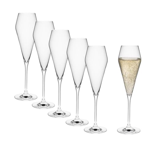 Rona2serve Rona Champagnergläser Serie Edge, Prosecco Glas mit moderner und markanter Form 6 Gläser Set, spülmaschinenfest, Premiumqualität, 6829 0900 von Rona2serve