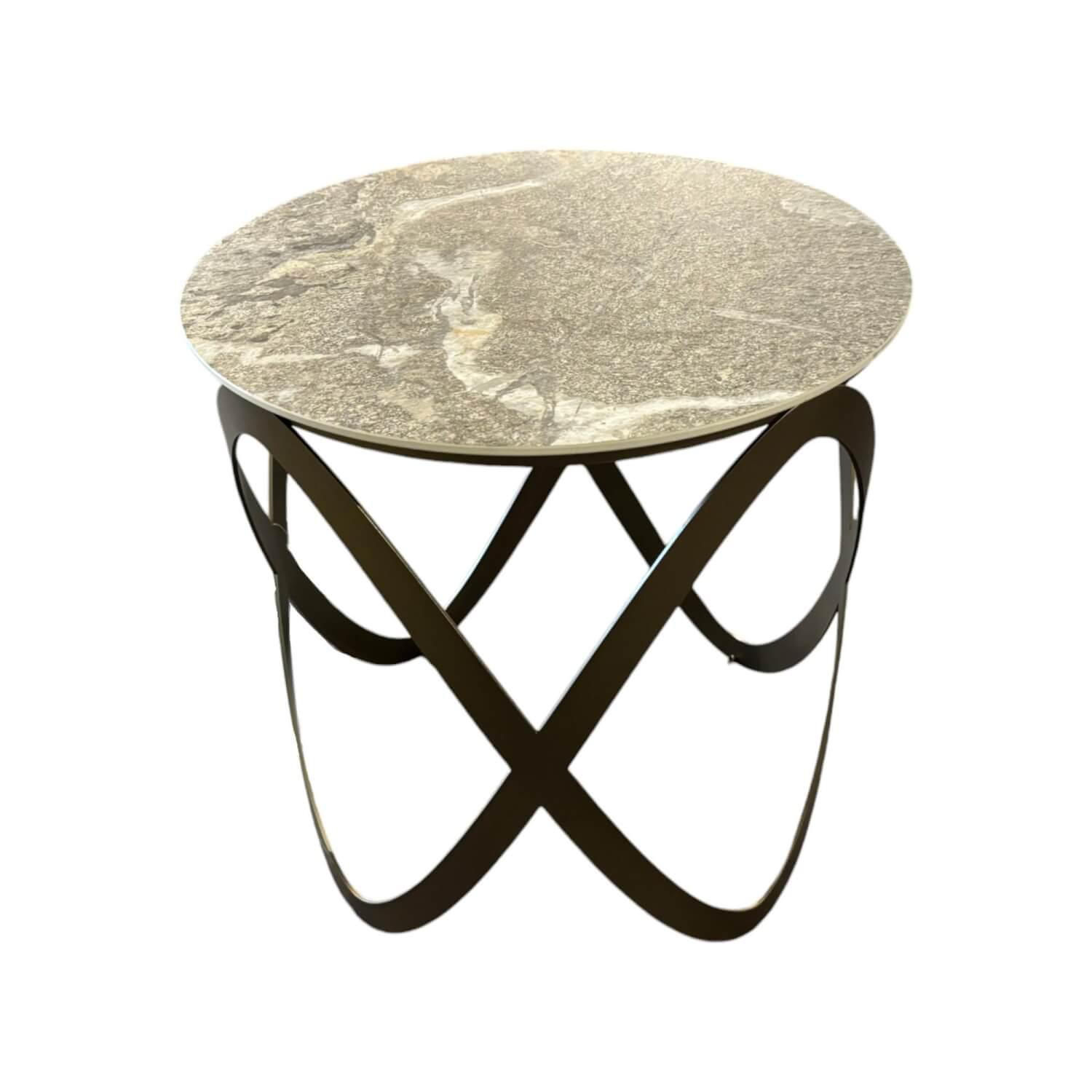 Beistelltisch K 900 Candy Keramikplatte Golden Rock Grau Gestell Stahl Bronze Ge... Beistelltisch K 900 Candy Keramikplatte Golden Rock Grau Gestell Stahl Bronze Ge... von Ronald Schmitt Design