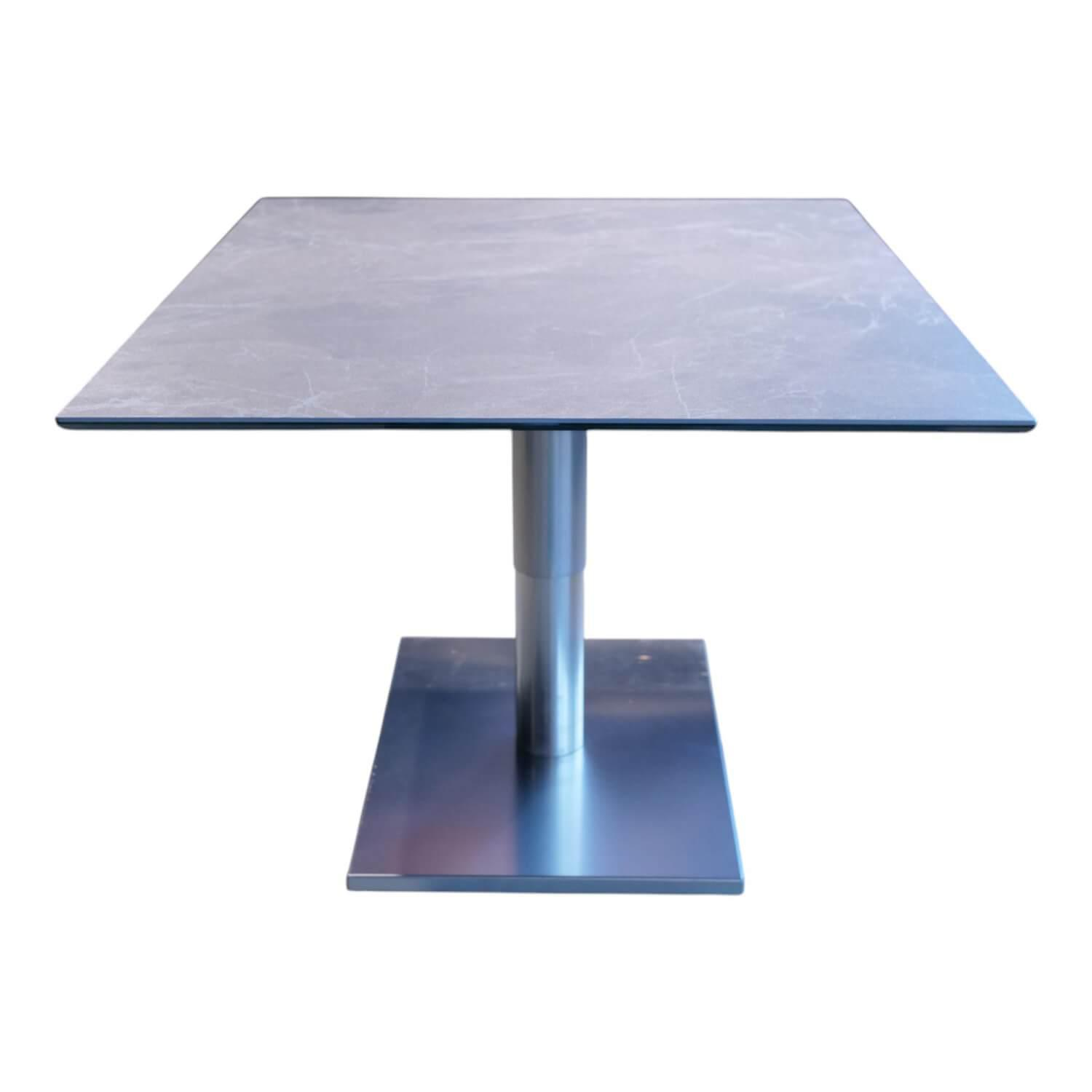 Couchtisch Kolo K 736 Keramik Marmor Braungrau Gestell Edelstahl Gebürstet Höhen... von Ronald Schmitt Design