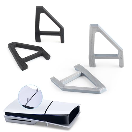 Horizontaler Ständer für PS5 Slim Gelten nur für Disc Edition Konsole Horizontale HalterungKompatibel mit PlayStation 5 Slim PS5 Slim Konsole Zubehör(Schwarz, Grau) von RongZy