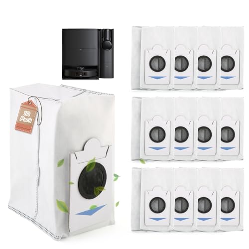 RongZy 12 Stück Staubbeutel Zubehör für Ecovacs T30S Combo/T30S COMBO Complete/X2 Combo Staubsaugerbeutel Ersatzteile(3L Grosse Kapazität) von RongZy