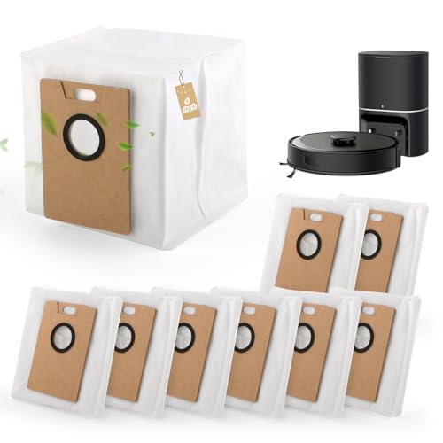 RongZy 8 Stück für Tapo RV30 Max Plus Staubbeutel Ersat für Tapo RV20 Max Plus RVA202 Staubsaugerbeutel Staubsauger Zubehör Ersatz (3L Kapazität) von RongZy
