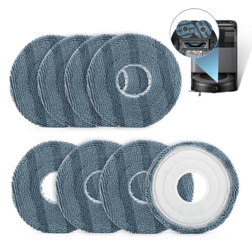 RongZy Ersatz Wischtücher Kompatibel mit Eufy Omni C20 Roboterstaubsauger Waschbar und Wiederverwendbar Ersatz Wischmopp Mop für Eufy Omni C20 Wischpads（8 Stück von RongZy