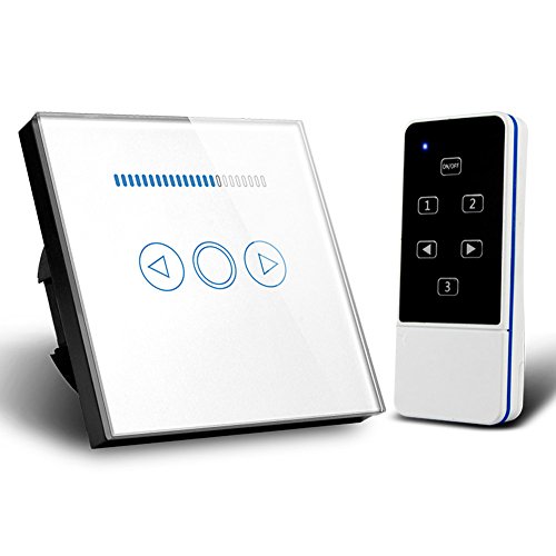 Dimmer EU Standard Crystal Touch Glas und Fernbedienung Licht Dimmer Schalter Touchscreen Dimmer Schalter Smart Switch White von Rongda Smart Home