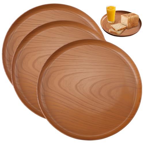 Rongxze 3 Stück Serviertablett Rund Groß,Dekotablett, Gastro Tablett für Partys, Bars, Café, Zuhause, Restaurant Kellner, wiederverwendbar，(Café, Party, Haushalt) von Rongxze