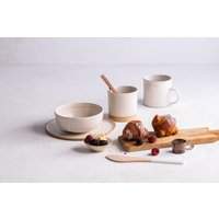 Geschirr Set, Frühstücksteller Schüsseln Und Tassen, Handgemachte Teller, Keramik Frühstücksset, Töpferei Weihnachtsgeschenk von RonitYamPottery