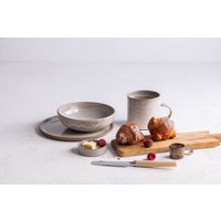 Geschirr Set, Set Frühstücksteller, Schalen Und Tassen, Handgemachte Teller, Keramik Frühstück Weihnachtsgeschenk von RonitYamPottery