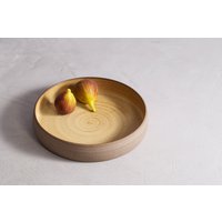 Handgefertigte Keramik Große Servierschale, Senfgelb Glasiertes Serviertablett, Ofen Zu Tisch Servierschale von RonitYamPottery
