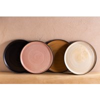 Keramik Handgemachte Große Speiseteller Oder Salatteller, Geschirr Teller - 2 Größen Speiseteller, Rustikal Bunte Dessert Set von RonitYamPottery