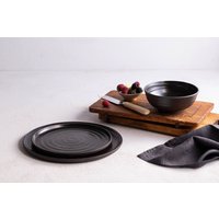 Schwarzes Geschirr Set, Hauptgericht Teller, Speiseteller, Dessertschalen, Handgemachte Keramik Dinner Töpferei Weihnachtsgeschenk von RonitYamPottery