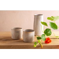 Zwei Weiße Handgemachte Große Runde 11, 8 Oz Keramik Kaffeetassen, 2 Rustikale Moderne Tassen, Kaffee/Tee Steinzeug Weihnachtsgeschenk von RonitYamPottery