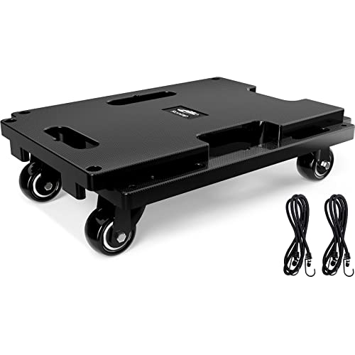 Ronlap Transportroller Rollbrett Tragkraft 200 kg 40,5 x 28 cm Umzugshelfer Erweiterbar, mit 2 elastischen Seilen, Schwarz von Ronlap