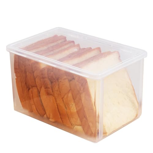 Ronlok Luftdichte Brotaufbewahrungsbehälter, Brotkasten Aus Kunststoff, Wiederverwendbar, für Brotlaibe, Kuchen, Transparenter Brotspender, Frischster Brotkasten Ronlok Luftdichte Brotaufbewahrungsbehälter, Brotkasten Aus Kunststoff, Wiederverwendbar, für Brotlaibe, Kuchen, Transparenter Brotspender, Frischster Brotkasten von Ronlok