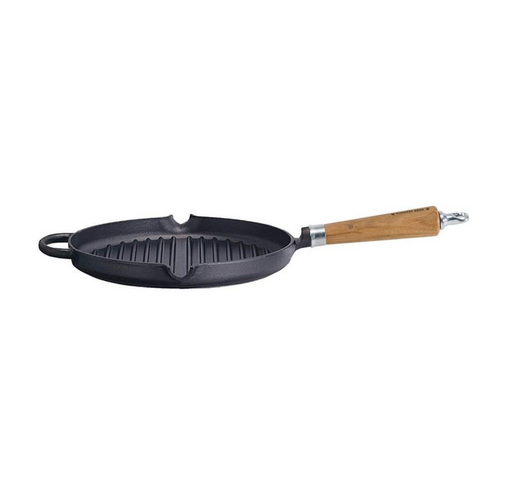 Ronneby Bruk Bratpfanne Ronneby Bruk Grillpfanne Maestro Exclusive Gusseisen Eiche 28cm, Gusseisen, Eichenholz von Ronneby Bruk