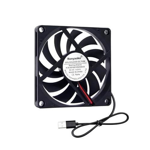 Ronyaoko 5 V 0,25 A 80 mm 80 x 10 mm 8 cm bürstenloser DC USB Anschluss Computer Kühler Lüfter von Ronyaoko