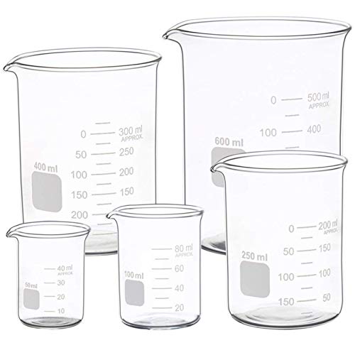 Abgestufter Glas Messung niedrige Form Becher-Set 50 ml 100 ml 250 ml 400 ml 600 ml von Ronyes Lifescience