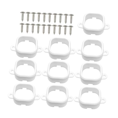 Ronyme 10 Stück Lichtclips, Befestigungsclips H706, weiß, verschleißfest, mit 20 Schrauben, vielseitig einsetzbar, zu installieren, für Außenleuchten von Ronyme