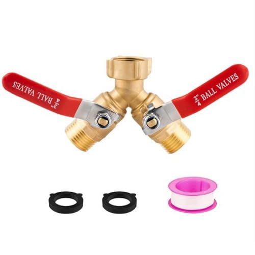 Ronyme 2-Wege-Gartenschlauch-Verteiler, 3/4 Zoll, Messing-Schlauchanschluss, Y-Ventil, Verteiler für den Außenbereich, Uns Ronyme 2-Wege-Gartenschlauch-Verteiler, 3/4 Zoll, Messing-Schlauchanschluss, Y-Ventil, Verteiler für den Außenbereich, Uns von Ronyme