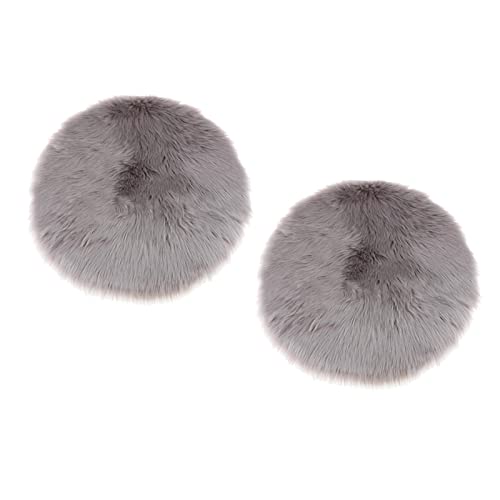 Ronyme 2er Pack Weiches Schaffell, Flauschige Haut, Kunstpelz, Teppichmatte, Kleine Teppiche, Weiß, Grau von Ronyme