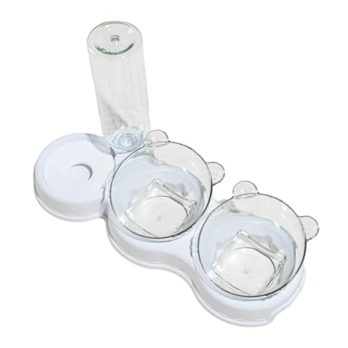 Ronyme 3-in-1-Katzennapf-Set, Nass- und Trockenfutternapf, leicht zu reinigende Futternäpfe für kleine oder mittelgroße Hunde und Katzen, Weiß von Ronyme