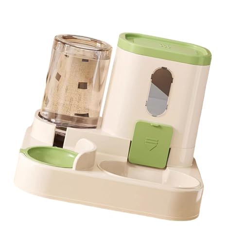 Ronyme Automatischer Katzenfutter- und Wasserspender, tragbarer Futter- und Wassernapf, Futter- und Wasserspender für Haustiere, für Kaninchen, Hauskatzen, GrÜn von Ronyme