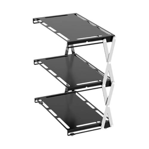 Ronyme Camping Foldable Storage Rack Outdoor Tabletop Campingständer tragbar Kochgeschirrspeicher für Barbecue, DREI Schichten von Ronyme
