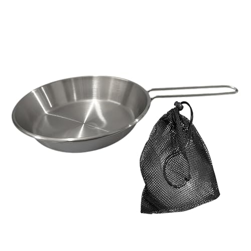 Ronyme Camping Fry Pan Cookware Folding Griff Mehrzweck 16 cm Durchmesser mit Netzspeicherbeutel Kleiner Topf -Nicht -Stick -Pfanne von Ronyme