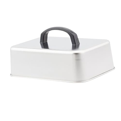 Ronyme Dampfgarer-Abdeckung aus Edelstahl, ergonomischer Griff, universeller, robuster, rechteckiger Burger-Deckel zum Steakgrillen, Teppanyaki, 26 cm X 20 cm X 5.5 von Ronyme
