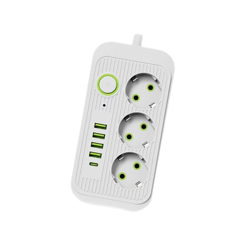 Ronyme EU-Adapter-Steckdosenleiste mit 4 USB-Typ-C-Steckdosen, tragbarer Reisestecker-Adapter, Desktop-Steckersockel für Powerbank, Zuhause, Weiß 3 von Ronyme