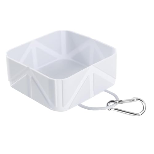 Ronyme Faltbarer Reise-Hundenapf 10,5 x 10,5 x 4,5 cm Multifunktionaler Futternapf Futternapf für Haustiere für Picknicks, Wanderungen, und, Grau von Ronyme